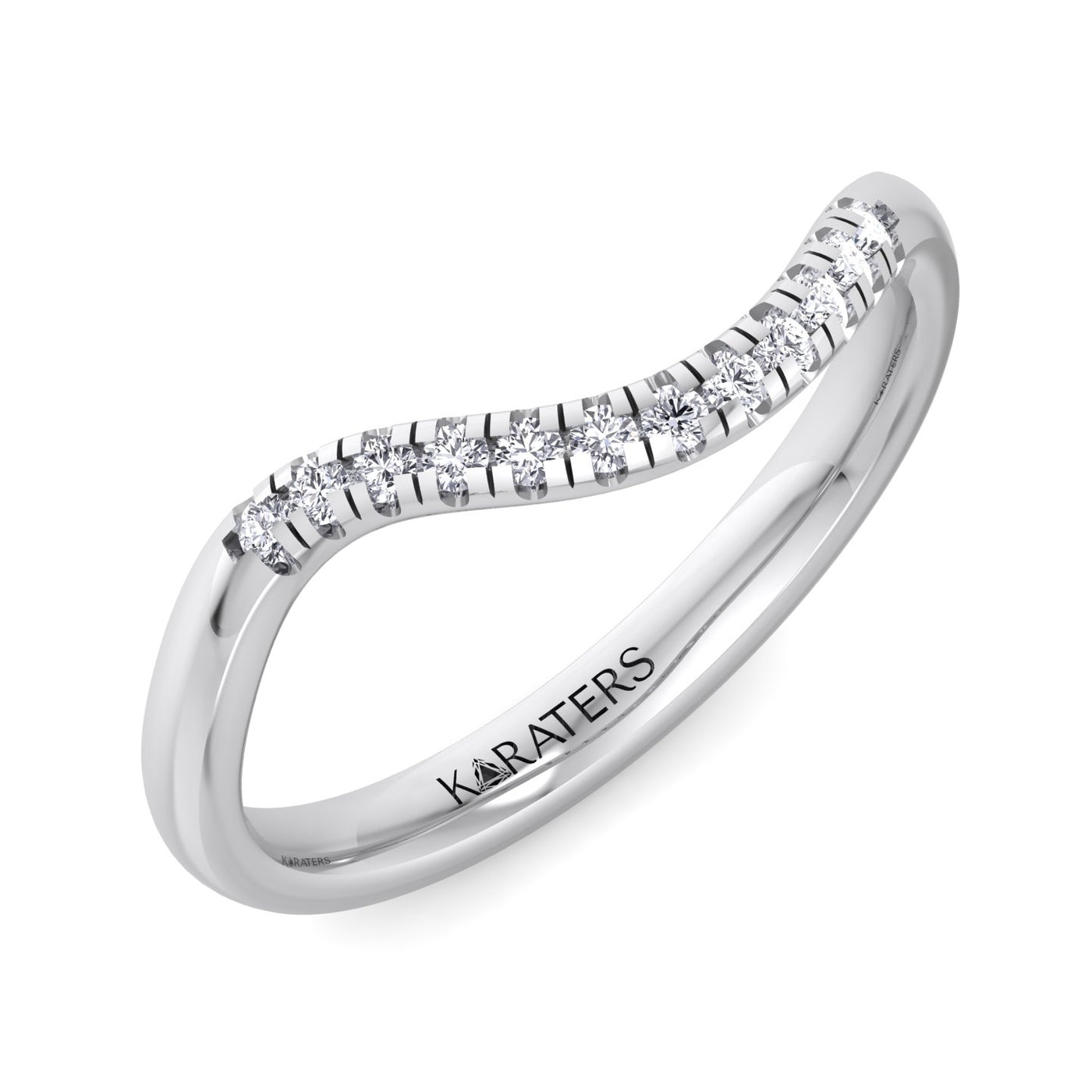 Normandie - Curved Lab Grown Diamond Wedding Band