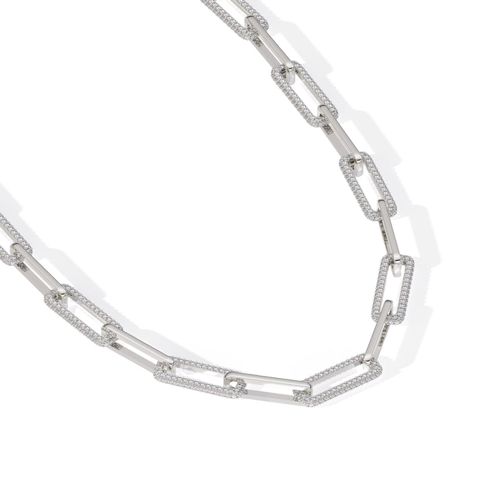 Memento - (3.85CT T.W.) Lab-Grown Diamond Paperclip Link Necklace