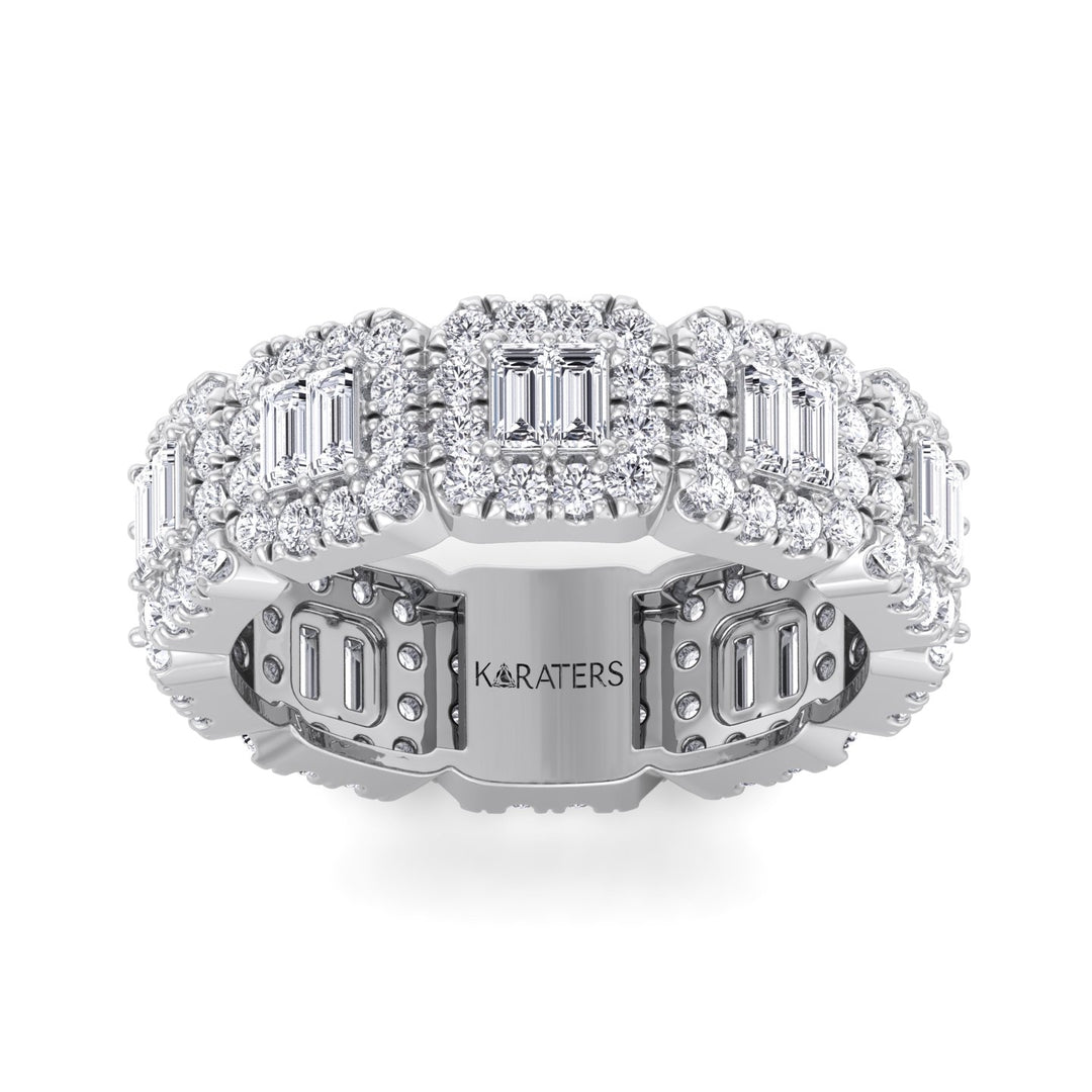 Fascino - (3.55 CT T.W.) Baguette and Round Cut Lab-Grown Diamond Eternity Band