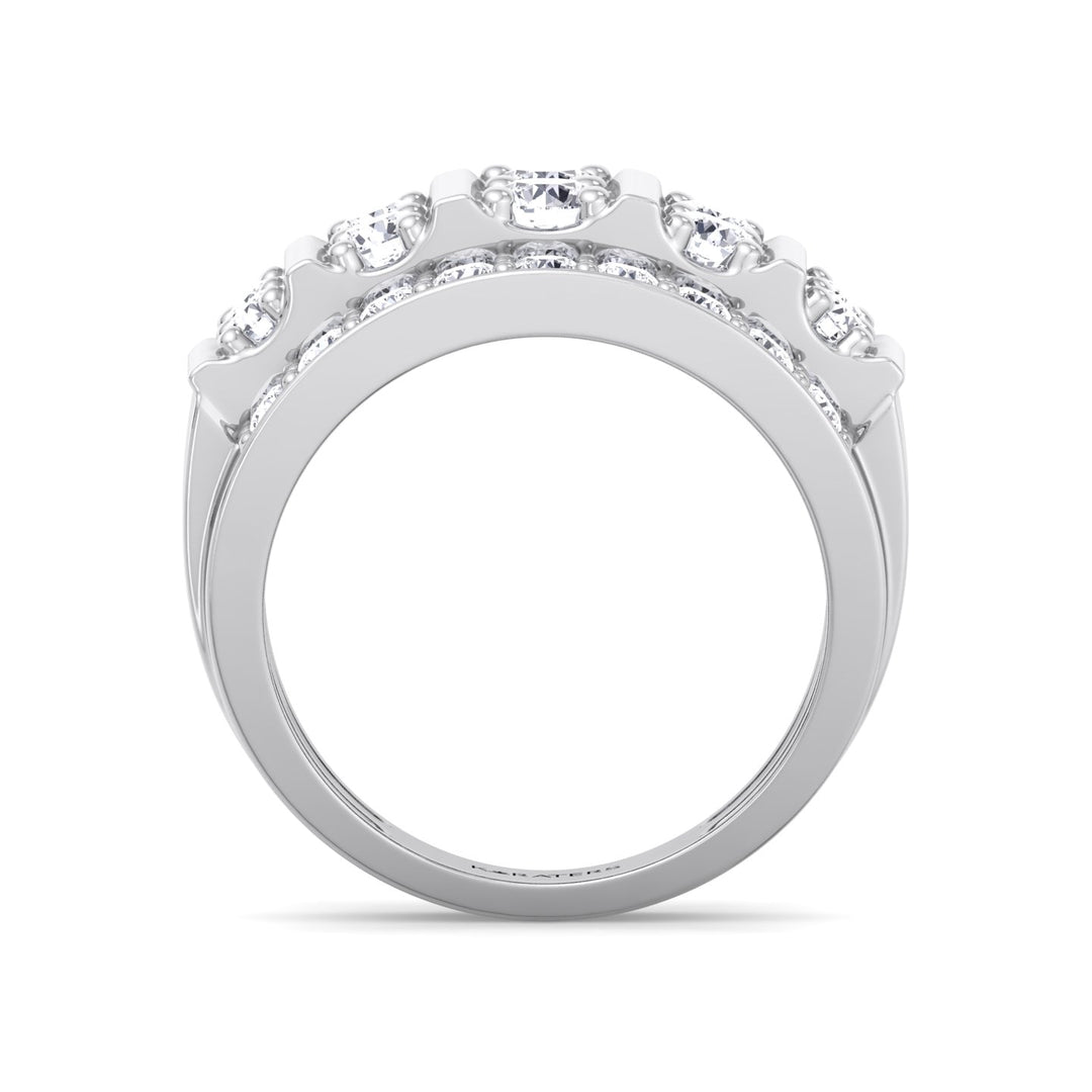 Beta - 5ct Men’s Multi Row Lab-Grown Diamond Column Ring