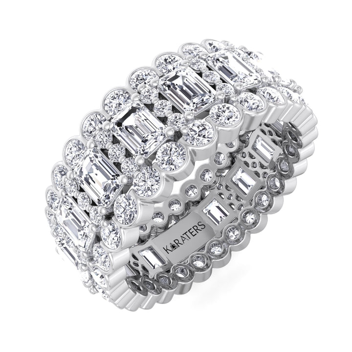 Hellín - Baguette and Round Lab Grown Diamond Eternity Band