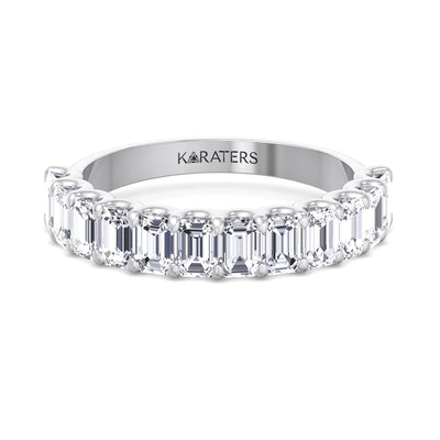 Zamora - Emerald Cut Lab Grown Diamond Semi/Halfway Eternity Band