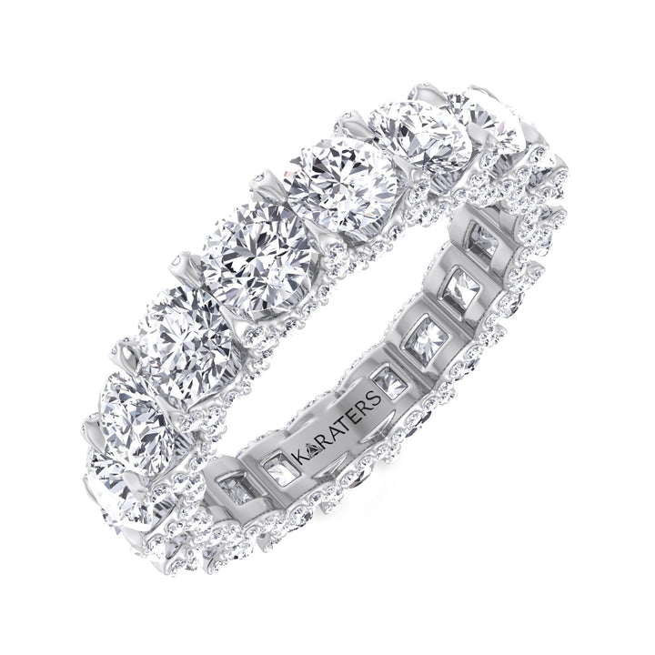 Luarca - Round Cut Lab Grown Diamond Eternity Band With Hidden Halo