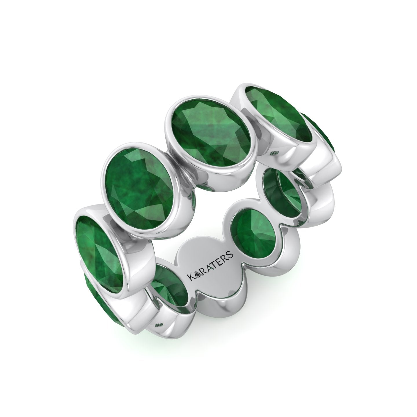 Nissi Oval Lab-Grown Emerald Eternity Band