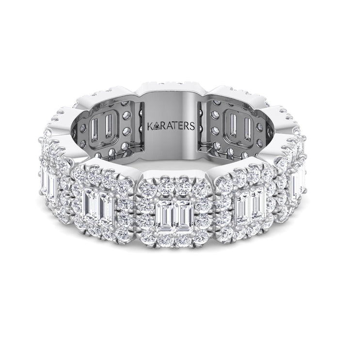 Fascino - (3.55 CT T.W.) Baguette and Round Cut Lab-Grown Diamond Eternity Band