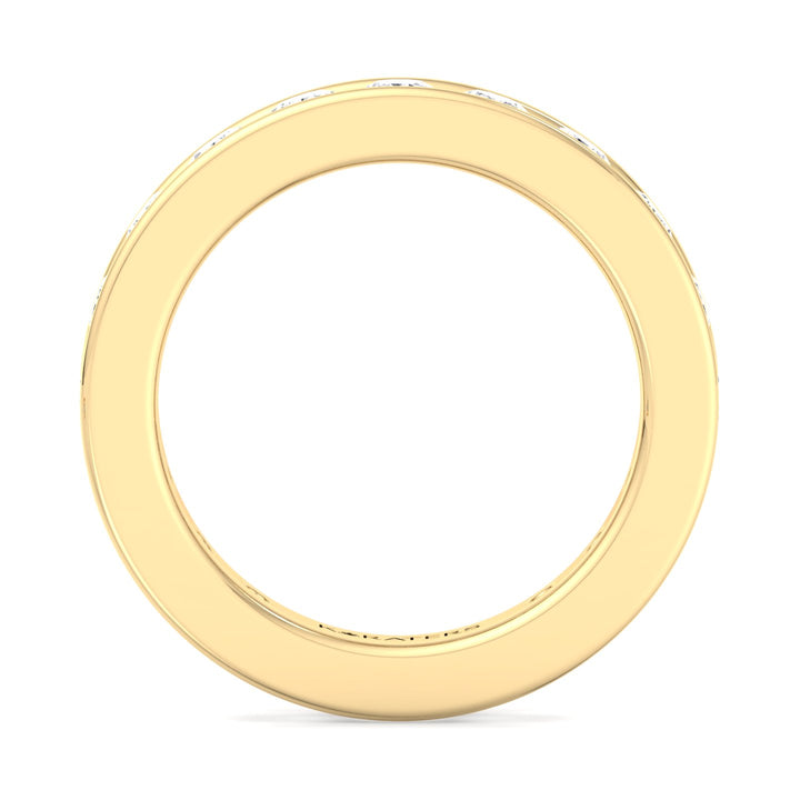 Yecla-Round Lab Yellow Gold Diamond Channel Set Eternity Band, Profile