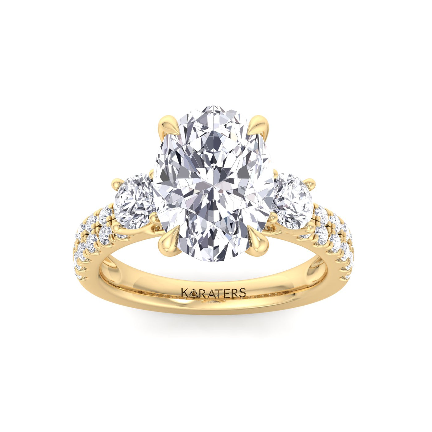 Perza - Double Row Round & Oval Lab-Grown Diamond Engagement Ring