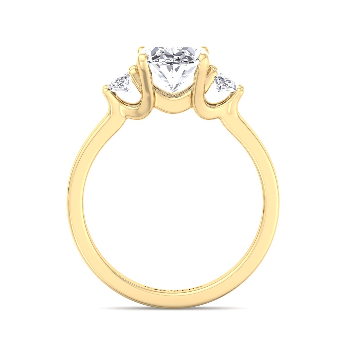 Pescara - Oval Cut Lab Grown Diamond Engagement Ring with Oval Side Stones