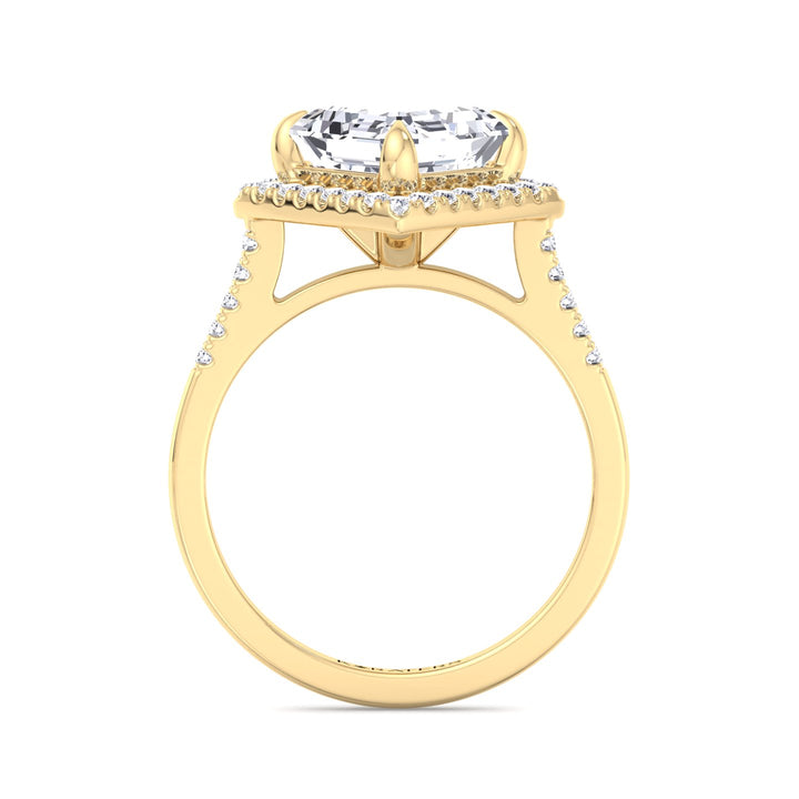 Kohle - Asscher Cut Lab Grown Diamond Engagement Ring With A Halo