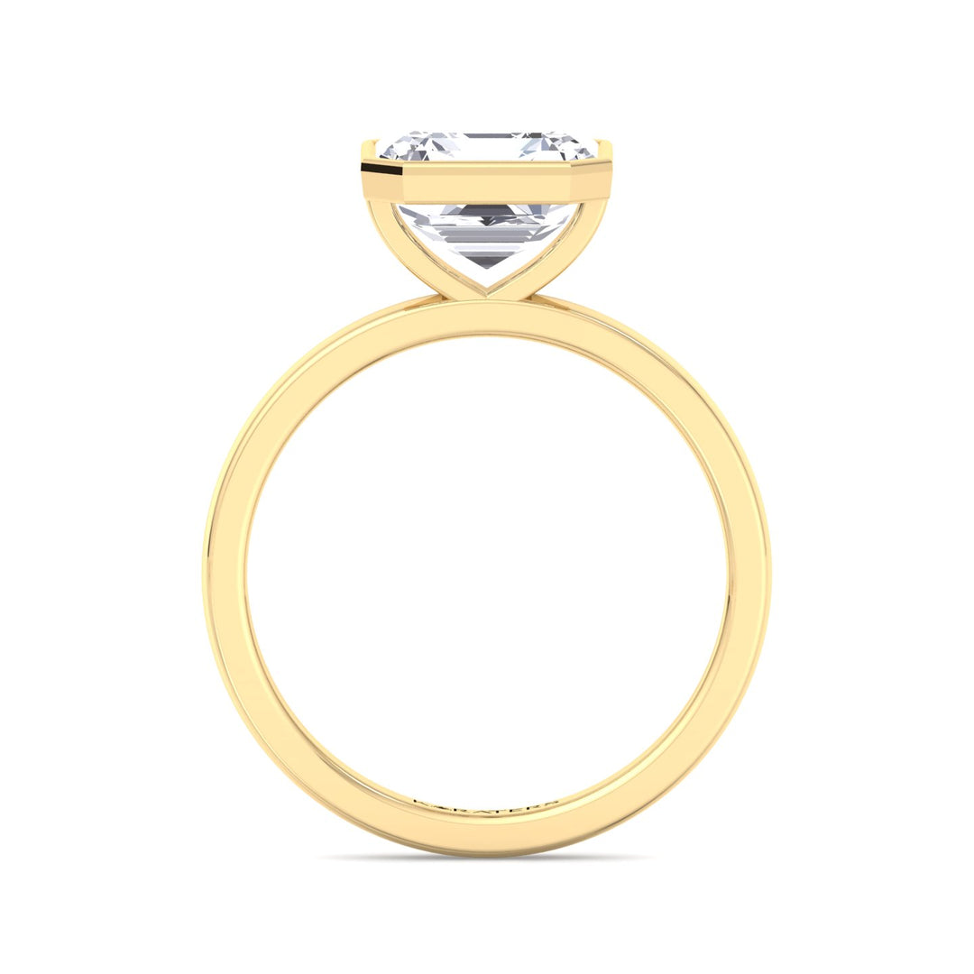 Beere - Asscher Cut Lab Grown Diamond Bezel Set Solitaire Engagement Ring