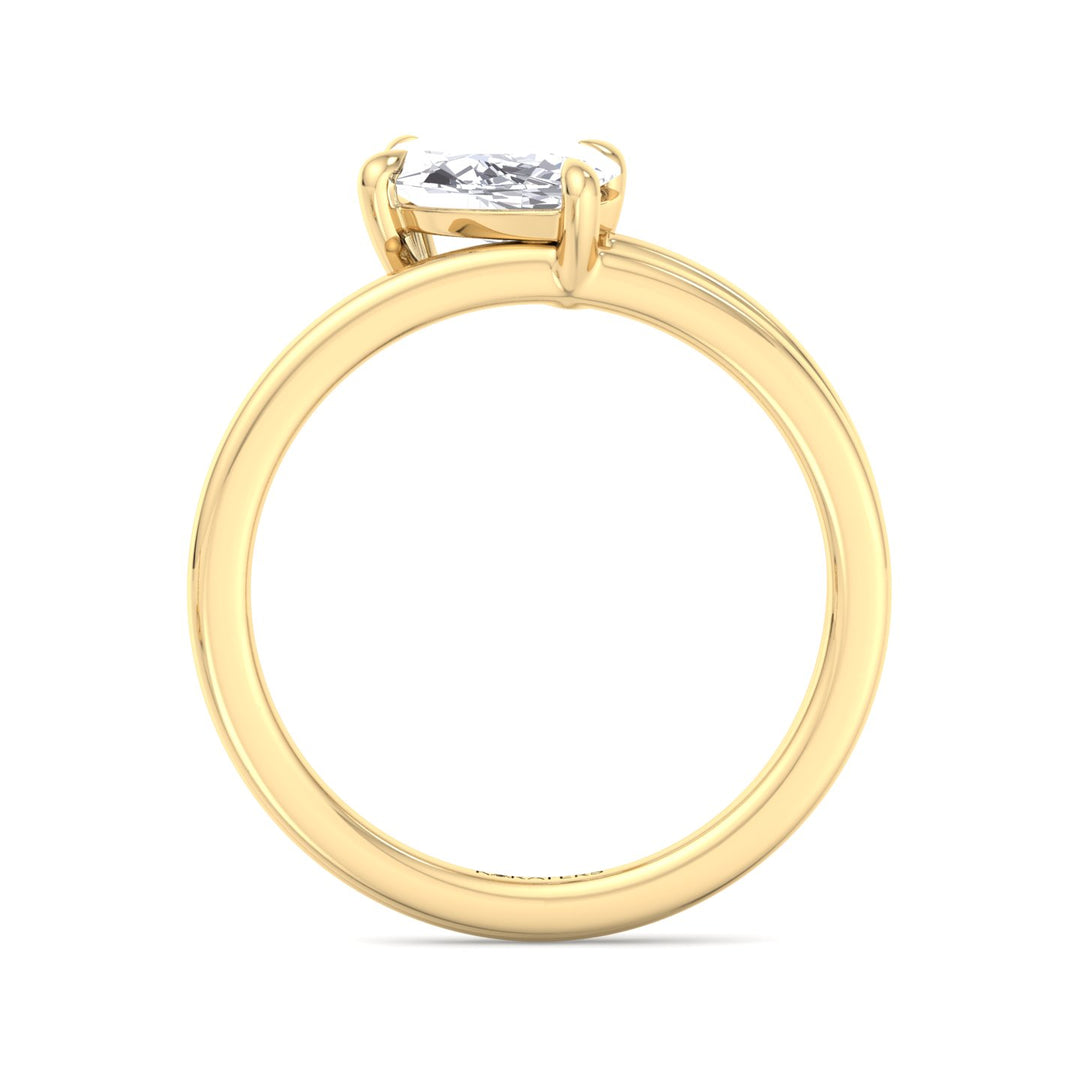 Syros - Twist Band Solitare Moval Lab-Grown Diamond Engagement Ring