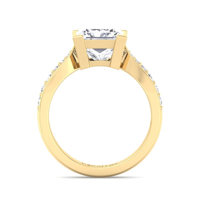 Calgary - Princess Cut Lab-Grown Diamond Engagement Ring with SideStones Channel Setting