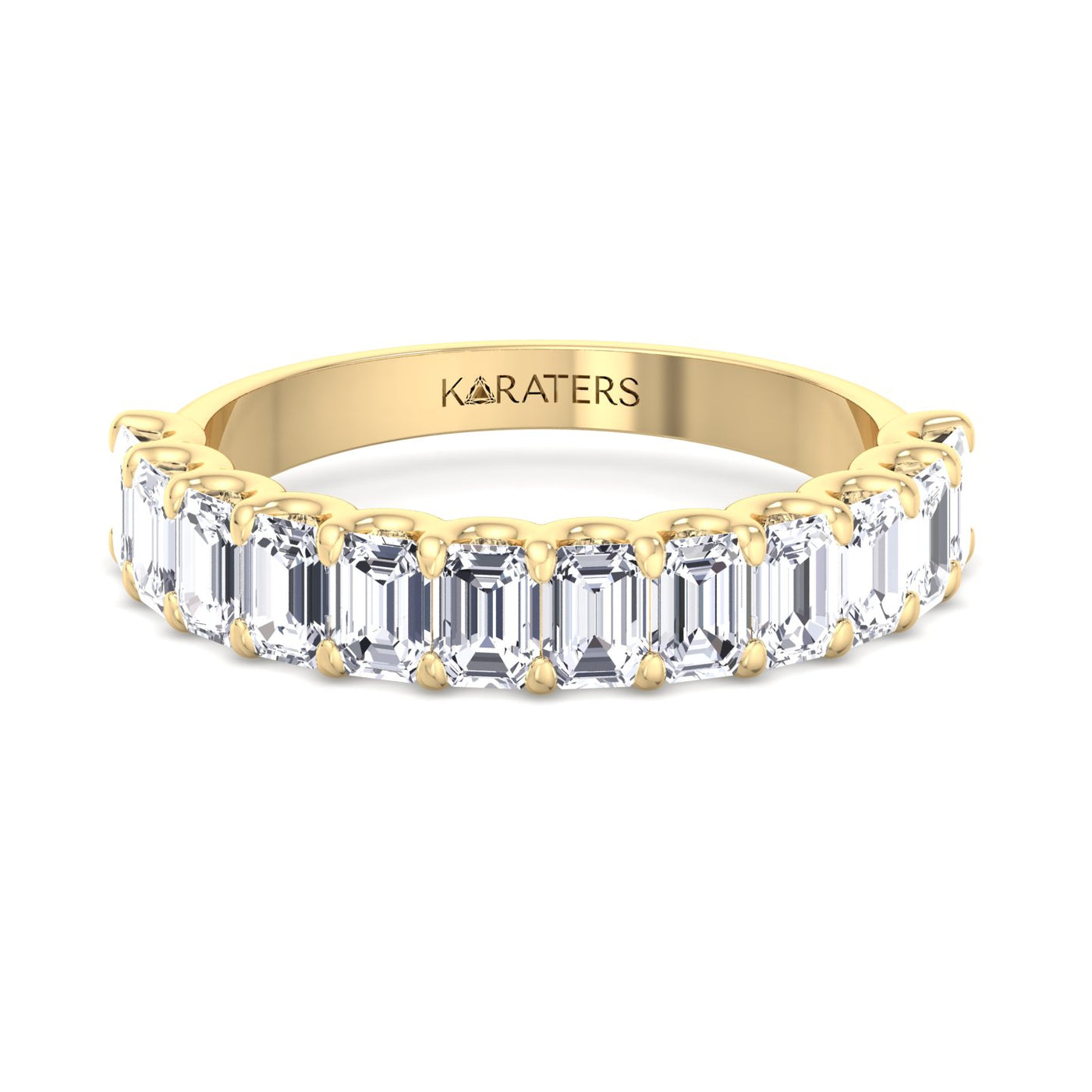 Zamora - Emerald Cut Lab Grown Diamond Semi/Halfway Eternity Band