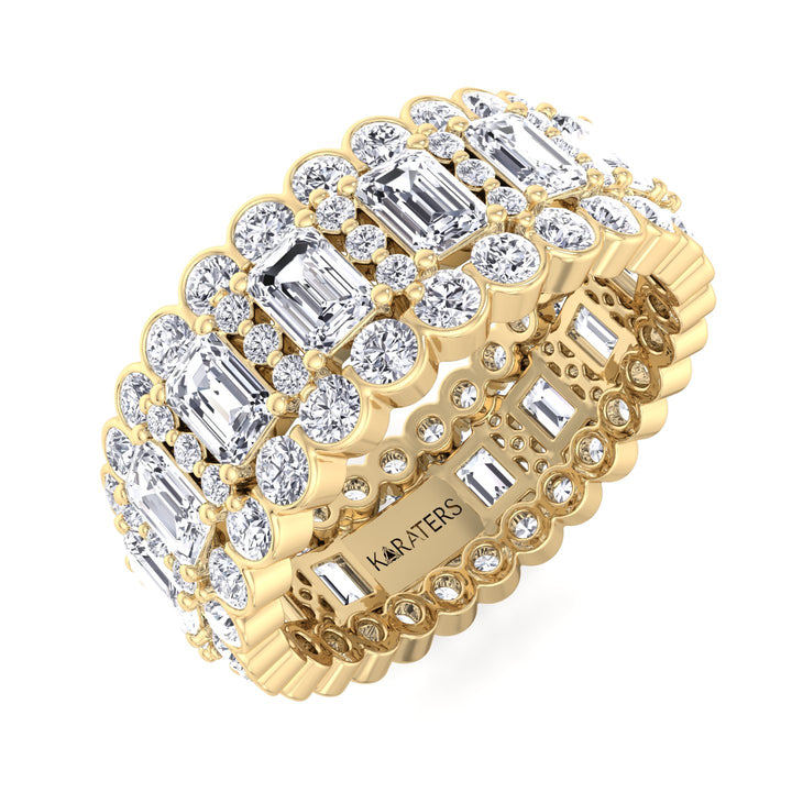 Hellín - Baguette and Round Lab Grown Diamond Eternity Band