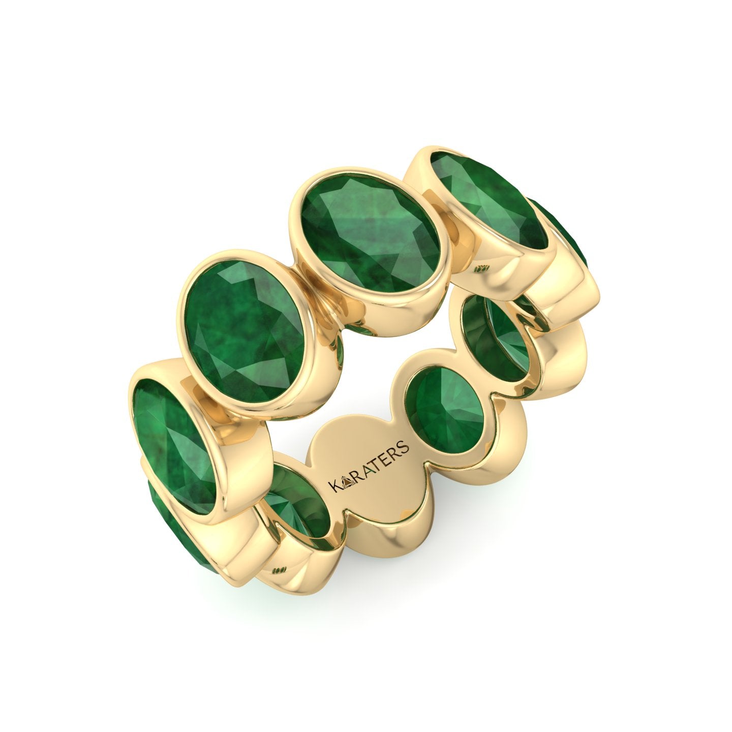 Nissi Oval Lab-Grown Emerald Eternity Band