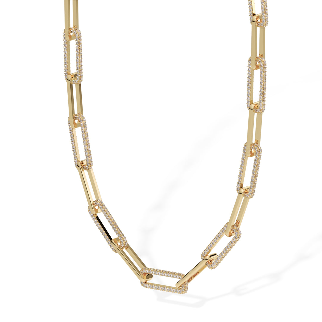 Memento - (3.85CT T.W.) Lab-Grown Diamond Paperclip Link Necklace