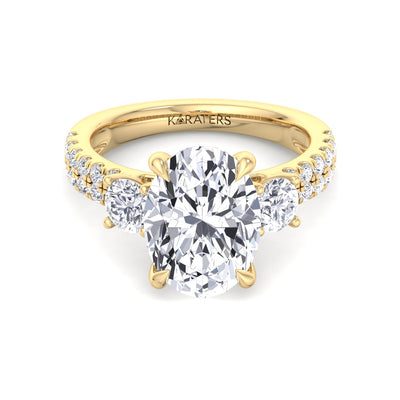 Perza - Double Row Round & Oval Lab-Grown Diamond Engagement Ring