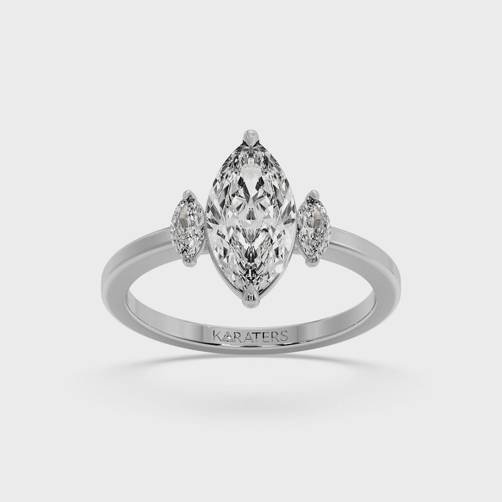 Kamille - Marquise Cut Solitaire Lab Grown Diamond Engagement Ring