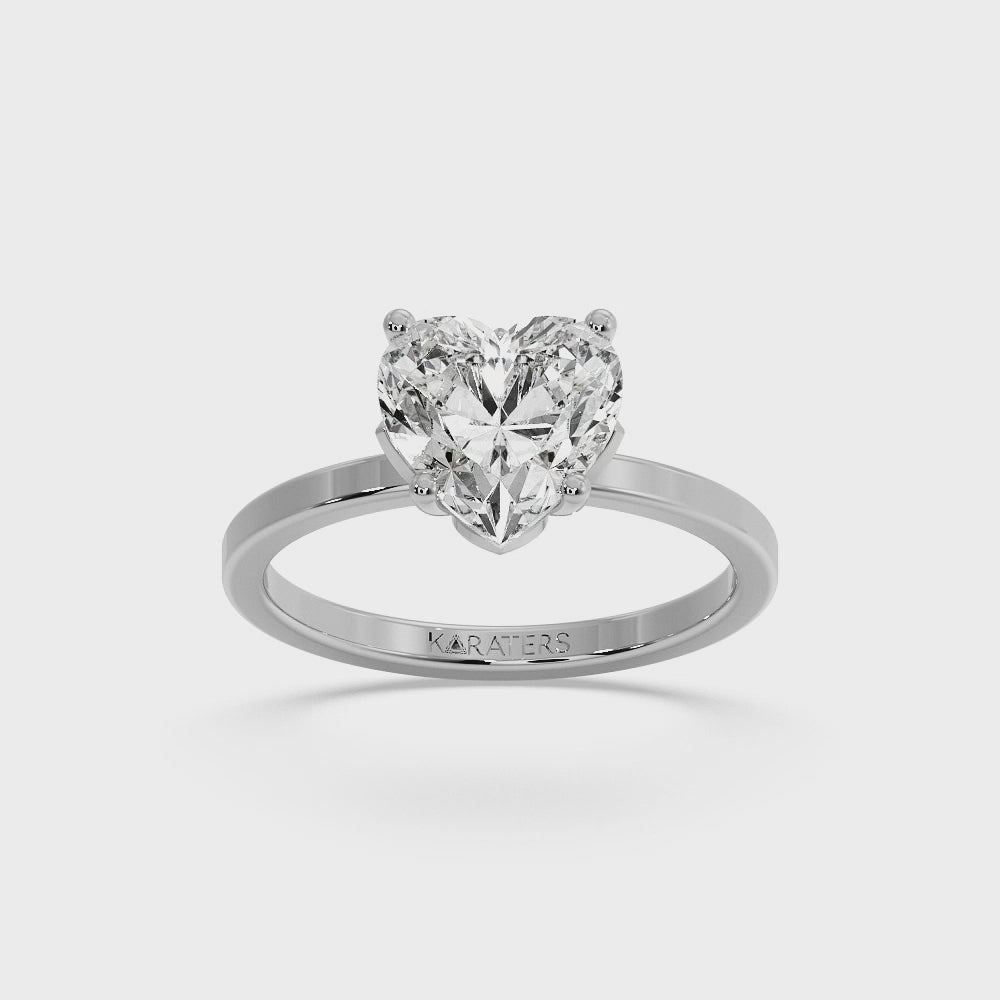 Orchid - Heart Shaped Cut Solitaire Lab Grown Diamond Engagement Ring