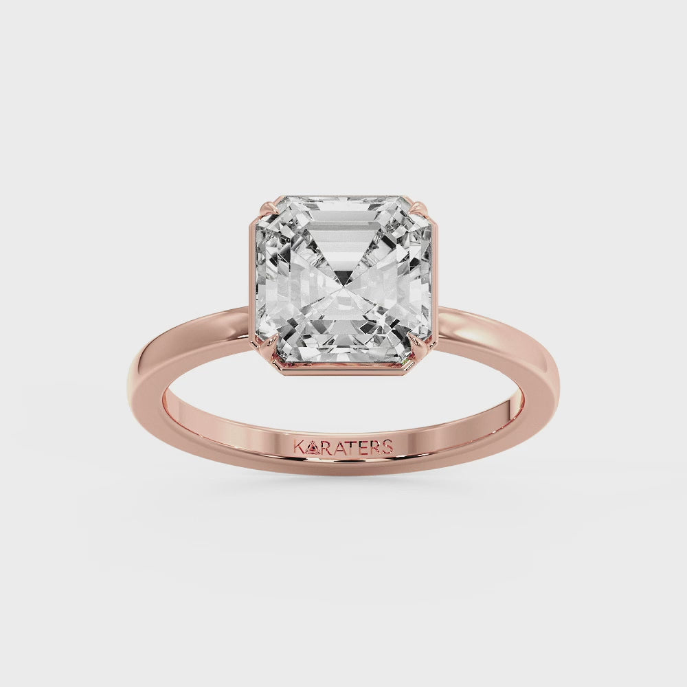 Limette - Asscher Cut Lab Grown Diamond Solitaire Engagement Ring