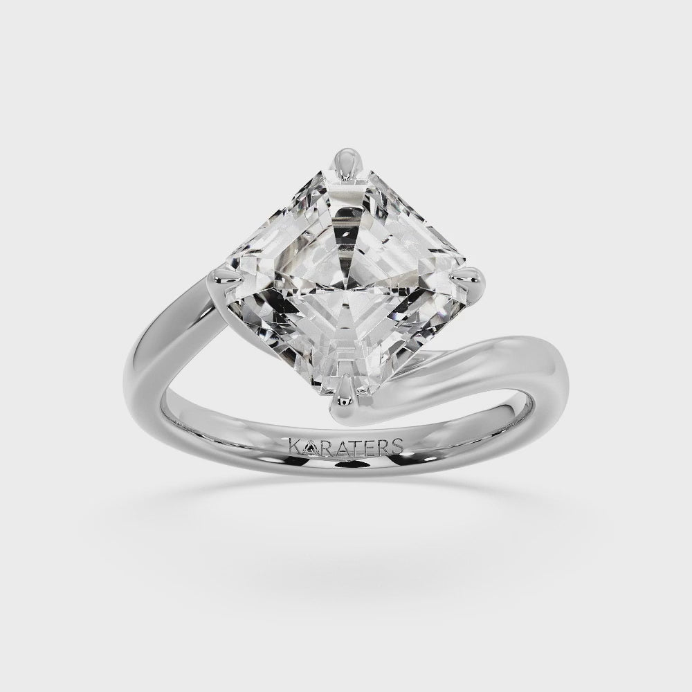 Creme - Asscher Cut Solitaire Lab Grown Diamond Engagement Ring