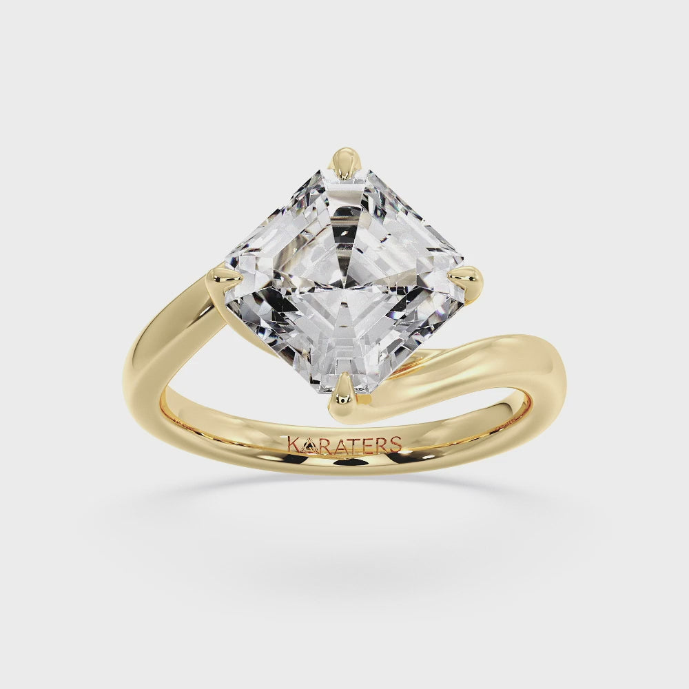 Creme - Asscher Cut Solitaire Lab Grown Diamond Engagement Ring