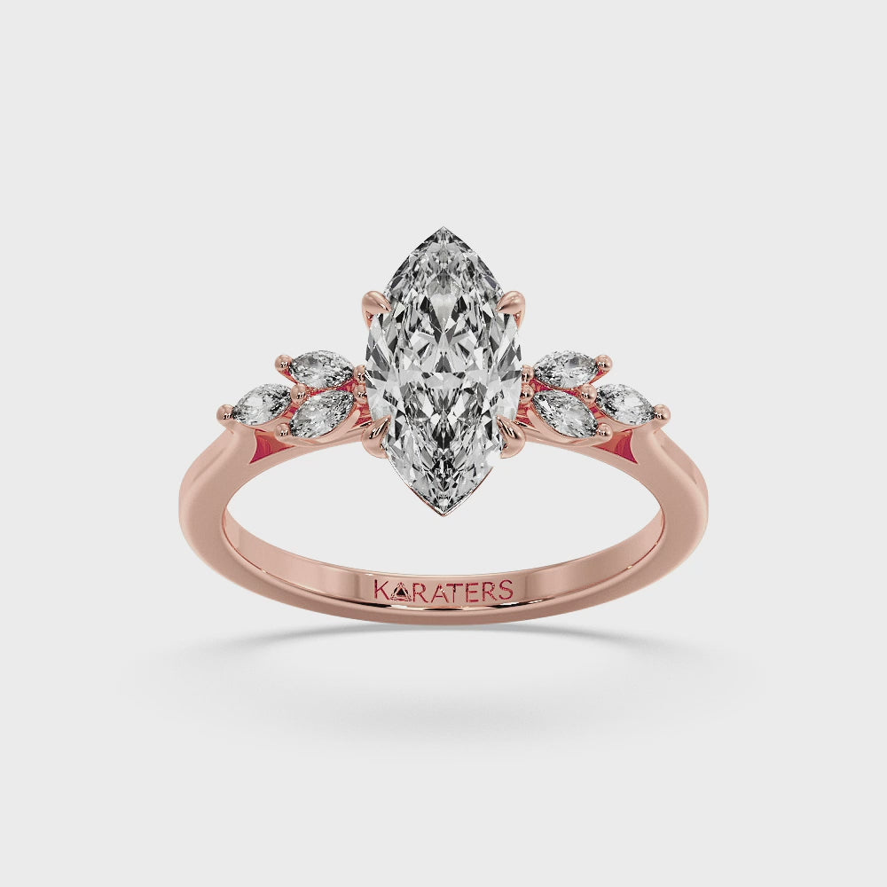 marquise-cut-solitaire-lab-grown-diamond-engagement-ring-marquise-triple-sidestones-solid-rose-gold