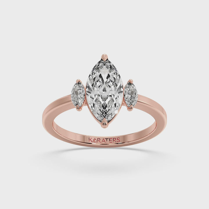 Kamille - Marquise Cut Solitaire Lab Grown Diamond Engagement Ring